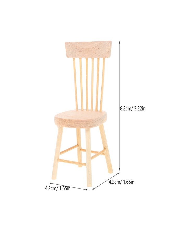 SHINEOFI 2Pcs Miniature Dollhouse Chairs - 1:12 Scale Wooden DIY Model Furniture for Dollhouse Decor, Tiny Chair Toys, Crafts, Mini Home Accessories, DIY Room Displays - Image 2